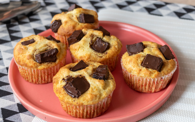 muffin with chucks of chocolate