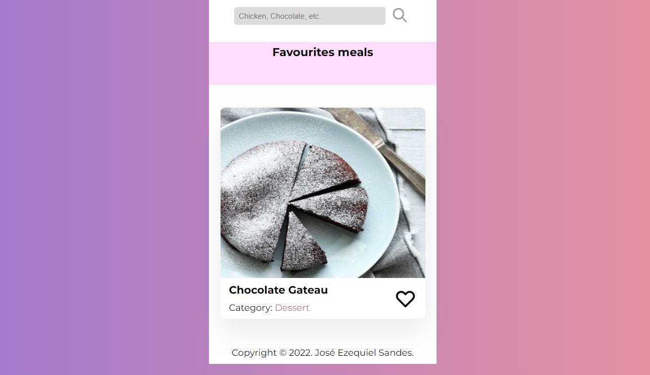 Recipe App website preview